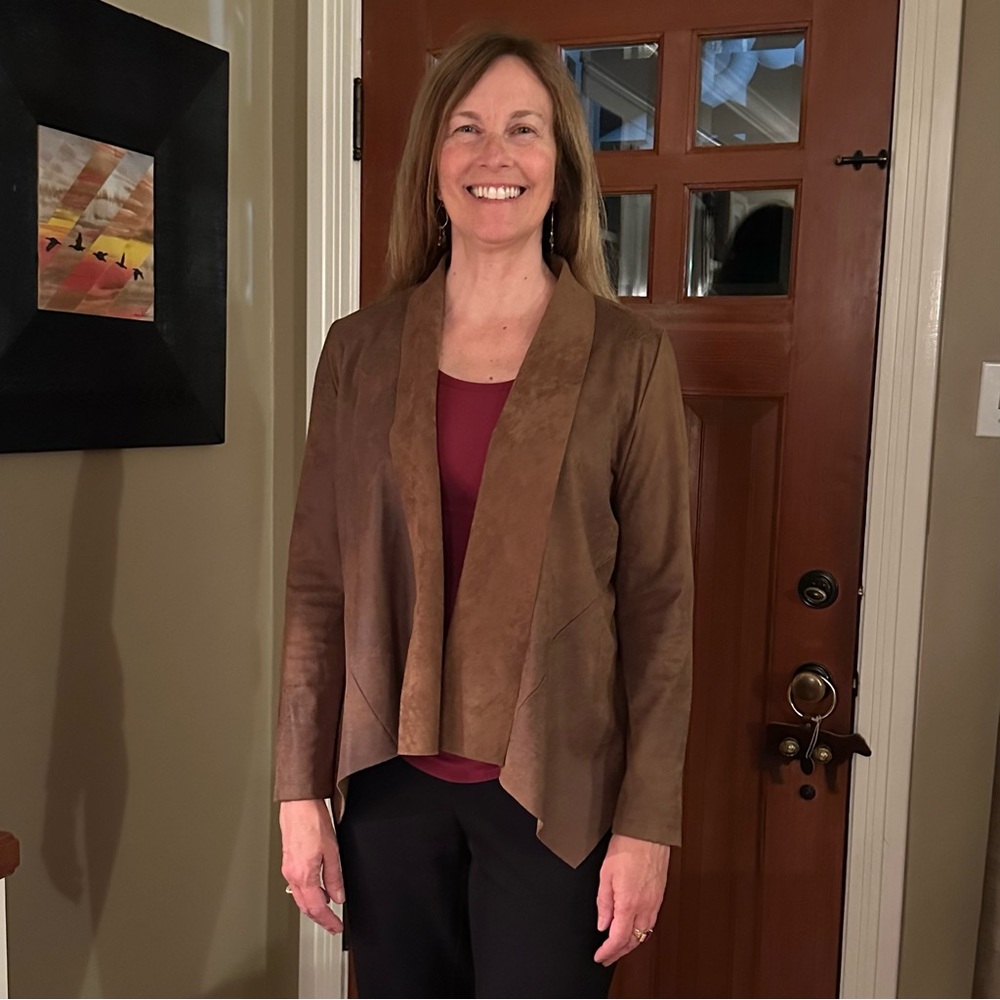 Bagatelle faux suede unstructured short jacket